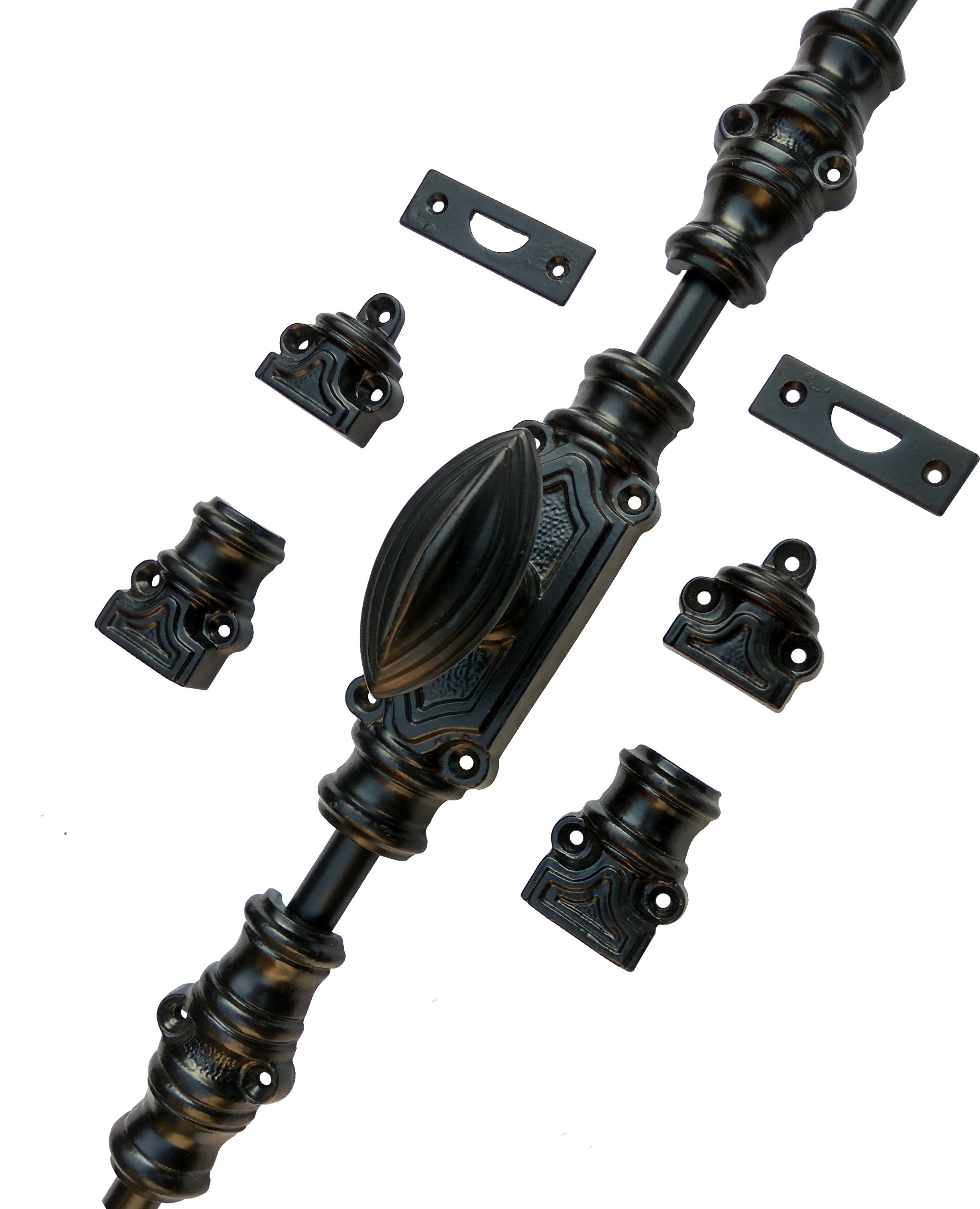 Signature Ironmongery Barcheski Door Iron Cremone Bolt Textured Matt Black Up to 9 feet Doors
