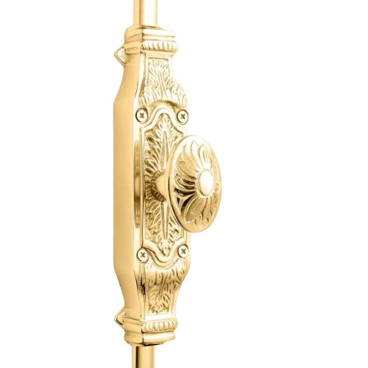 Signature Ironmongery Corinthian Door Brass Cremone Bolt 9 feet Unlacquered Brass Polished For Doors Upto 9 feet Doors