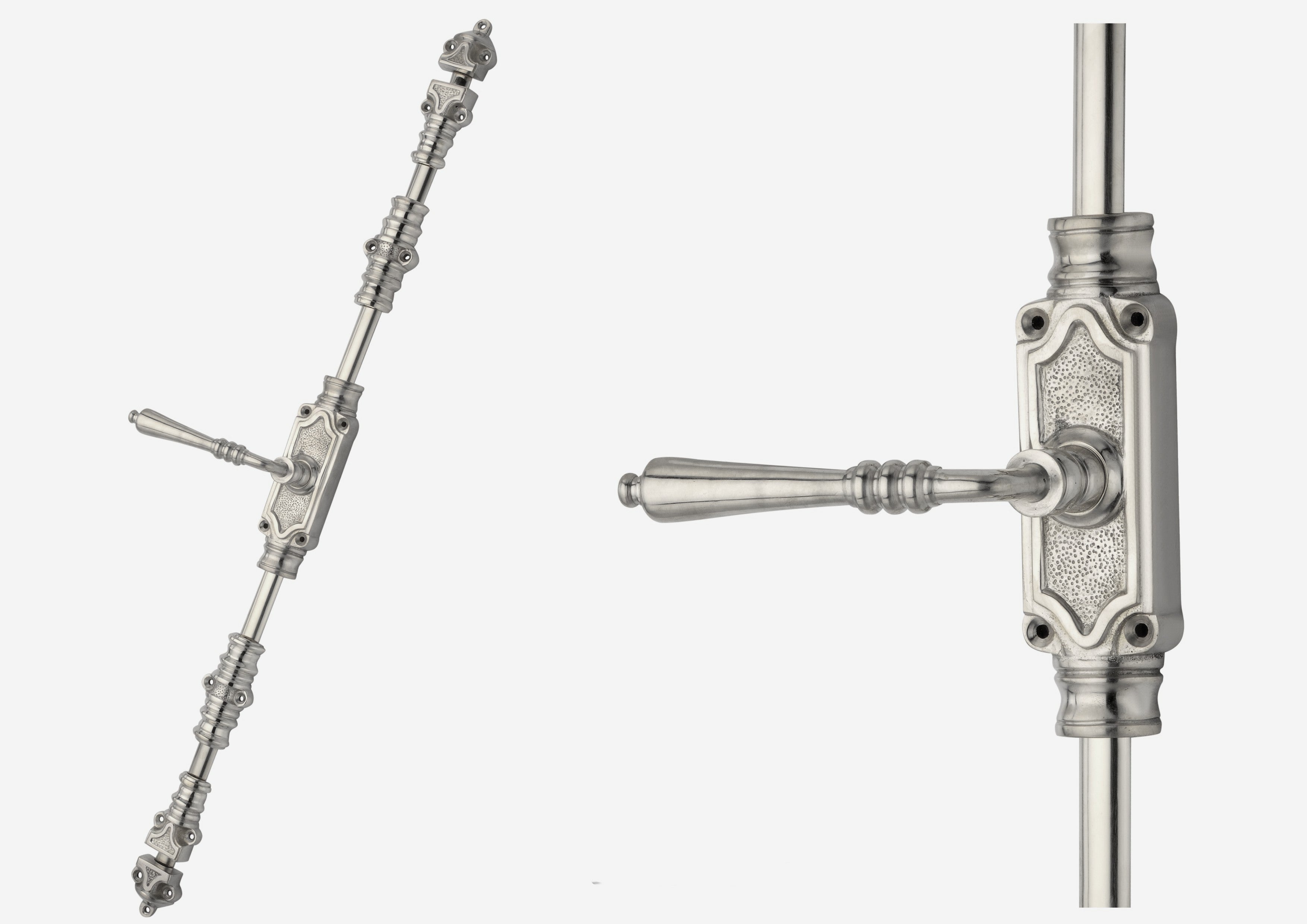 Signature Ironmongery Lever Handle Door Brass Cremone Bolt Satin Nickel Upto 9 feet Doors