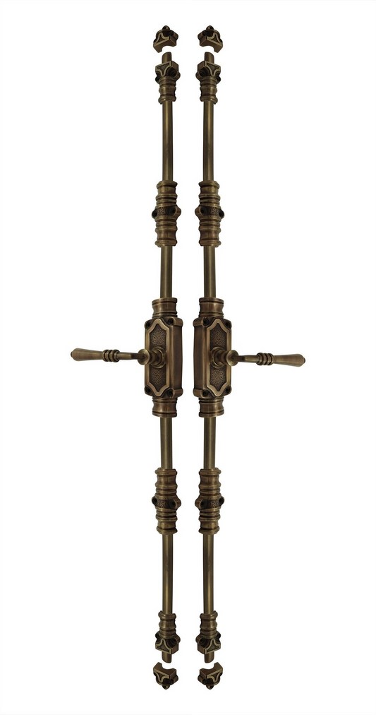Signature Ironmongery Lever Handle Door Brass Cremone Bolt Unlacquered Antique Brass Upto 9 feet Doors