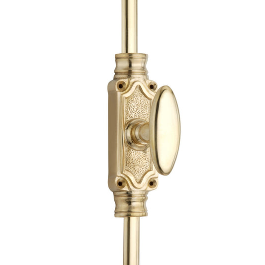Signature Ironmongery Stepney Door Brass Cremone Bolt 9 feet Polished Brass Lacquered for Doors Upto 9 feet