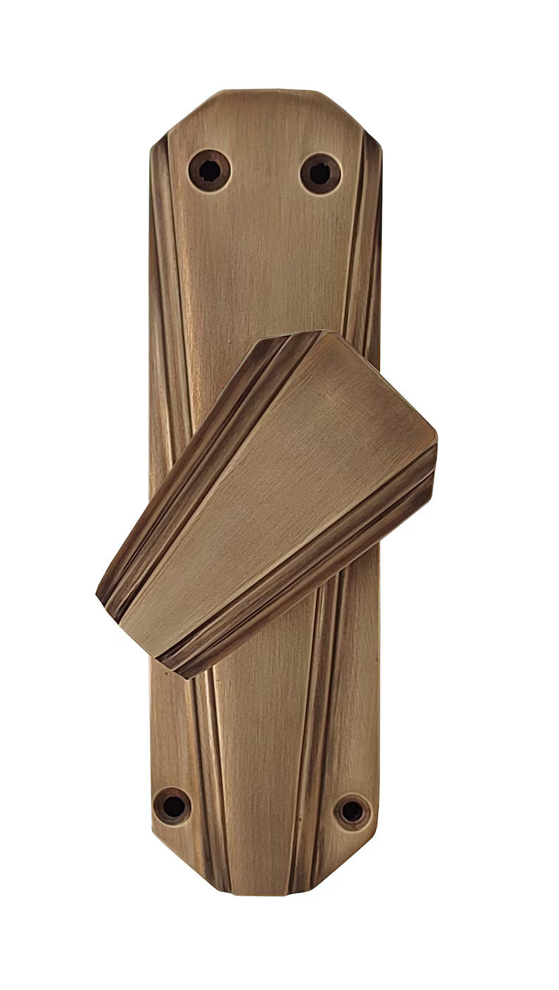 Signature Ironmongery Art Deco Door Brass Cremone Bolt 9 feet Antique Brass Unlacquered Up to 9 feet Doors
