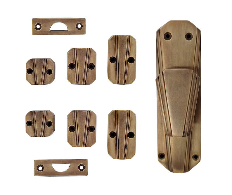 Signature Ironmongery Art Deco Door Brass Cremone Bolt 9 feet Antique Brass Unlacquered Up to 9 feet Doors