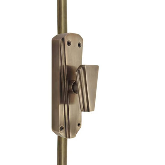 Signature Ironmongery Art Deco Door Brass Cremone Bolt 9 feet Antique Brass Unlacquered Up to 9 feet Doors