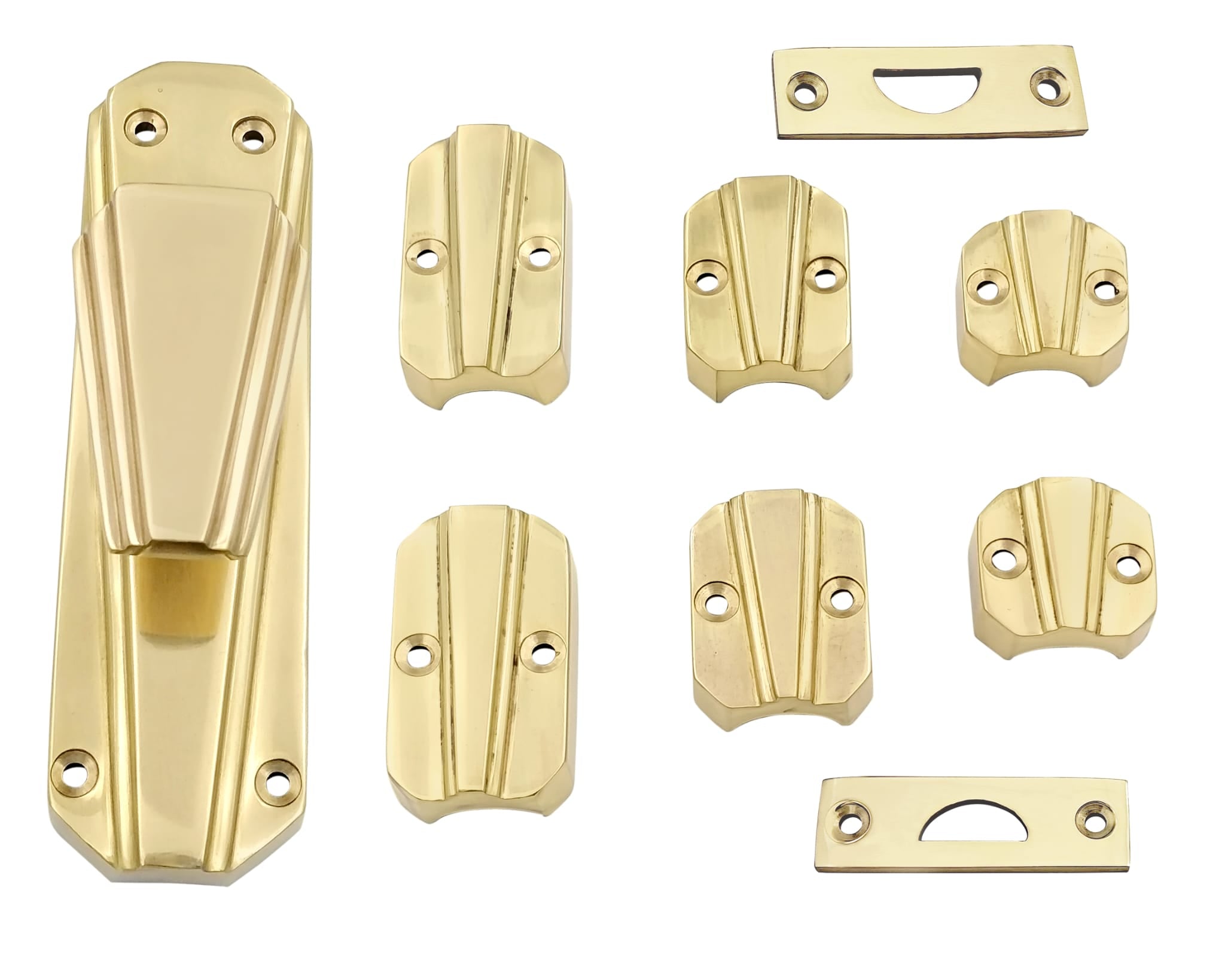 Signature Ironmongery Art Deco Door Brass Cremone Bolt 9 feet polished Brass Unlacquered Upto 9 feet Door