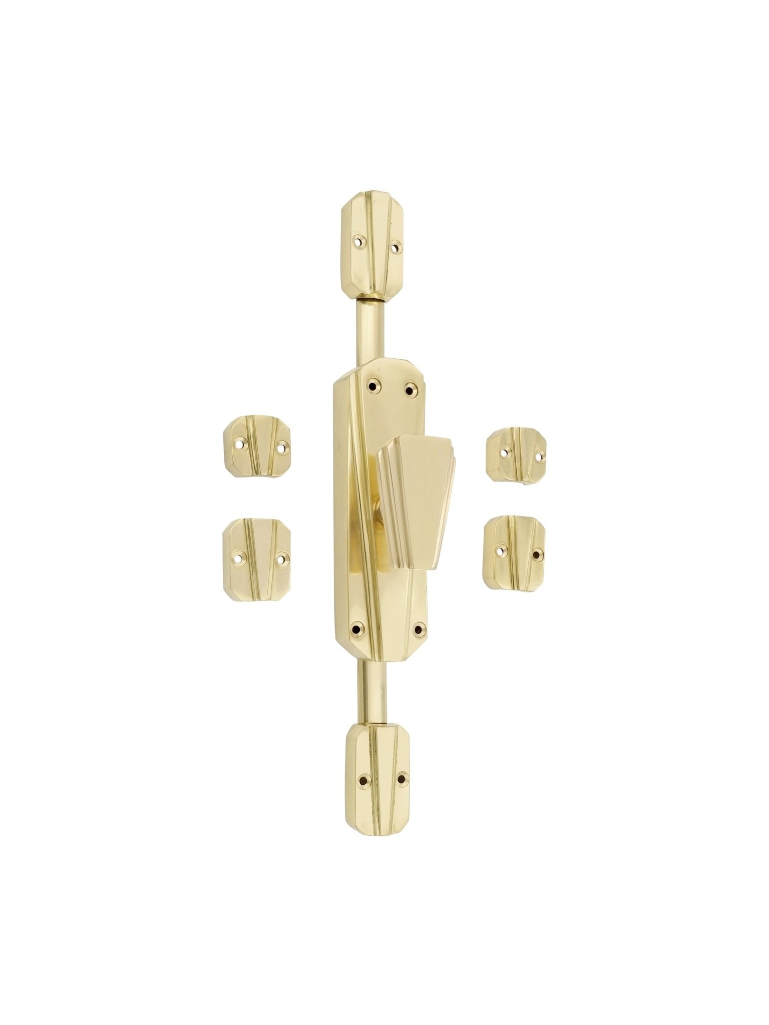 Signature Ironmongery Art Deco Door Brass Cremone Bolt 9 feet polished Brass Unlacquered Upto 9 feet Door