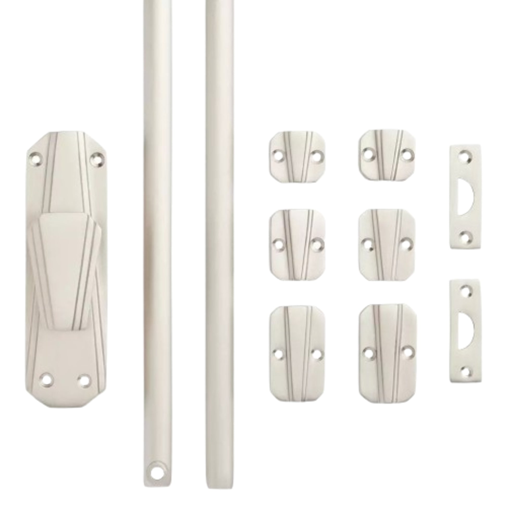 Signature Ironmongery Art Deco Door Iron Cremone Bolt Hardware Black Powder Coated Up to 9 feet Doors