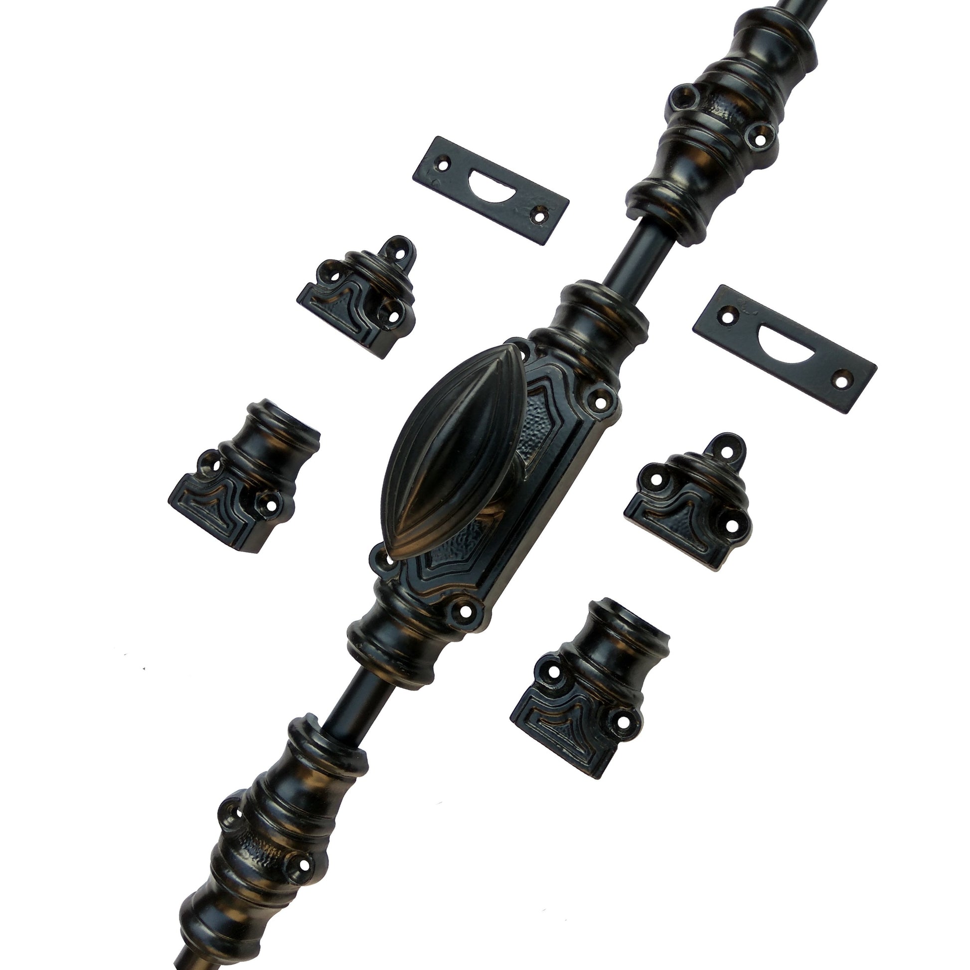 Signature Ironmongery Barcheski Door Iron Cremone Bolt Black Powder Coated Up to 9 feet Doors