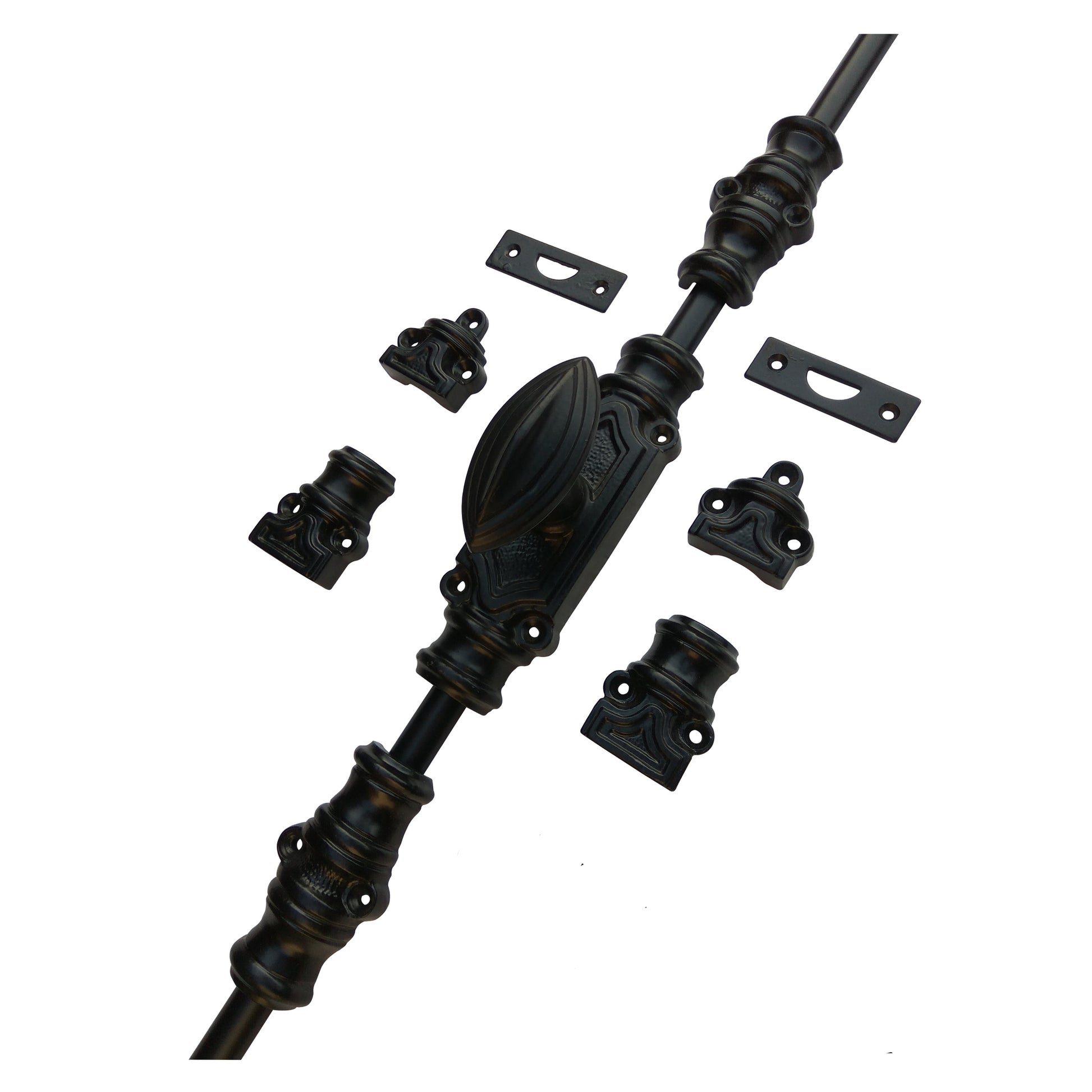 Signature Ironmongery Barcheski Door Iron Cremone Bolt Black Powder Coated Up to 9 feet Doors