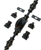 Signature Ironmongery Barcheski Door Iron Cremone Bolt Textured Matt Black Up to 9 feet Doors