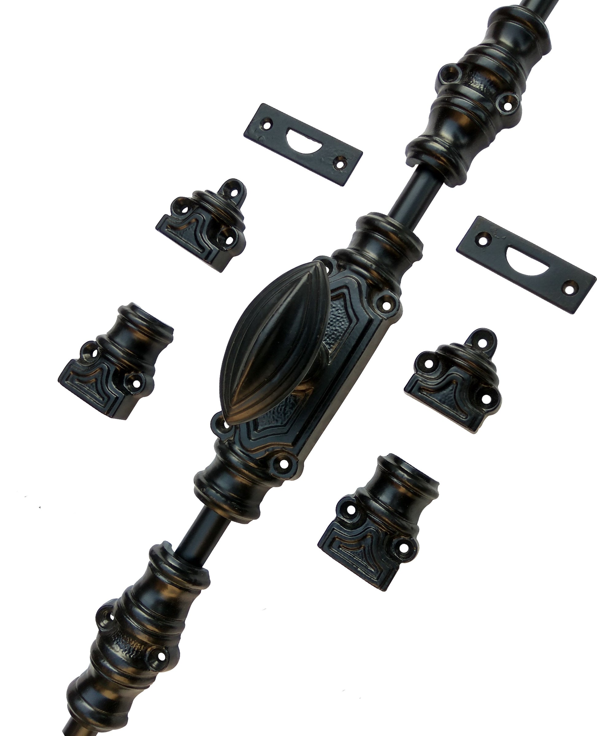 Signature Ironmongery Barcheski Door Iron Cremone Bolt Textured Matt Black Up to 9 feet Doors