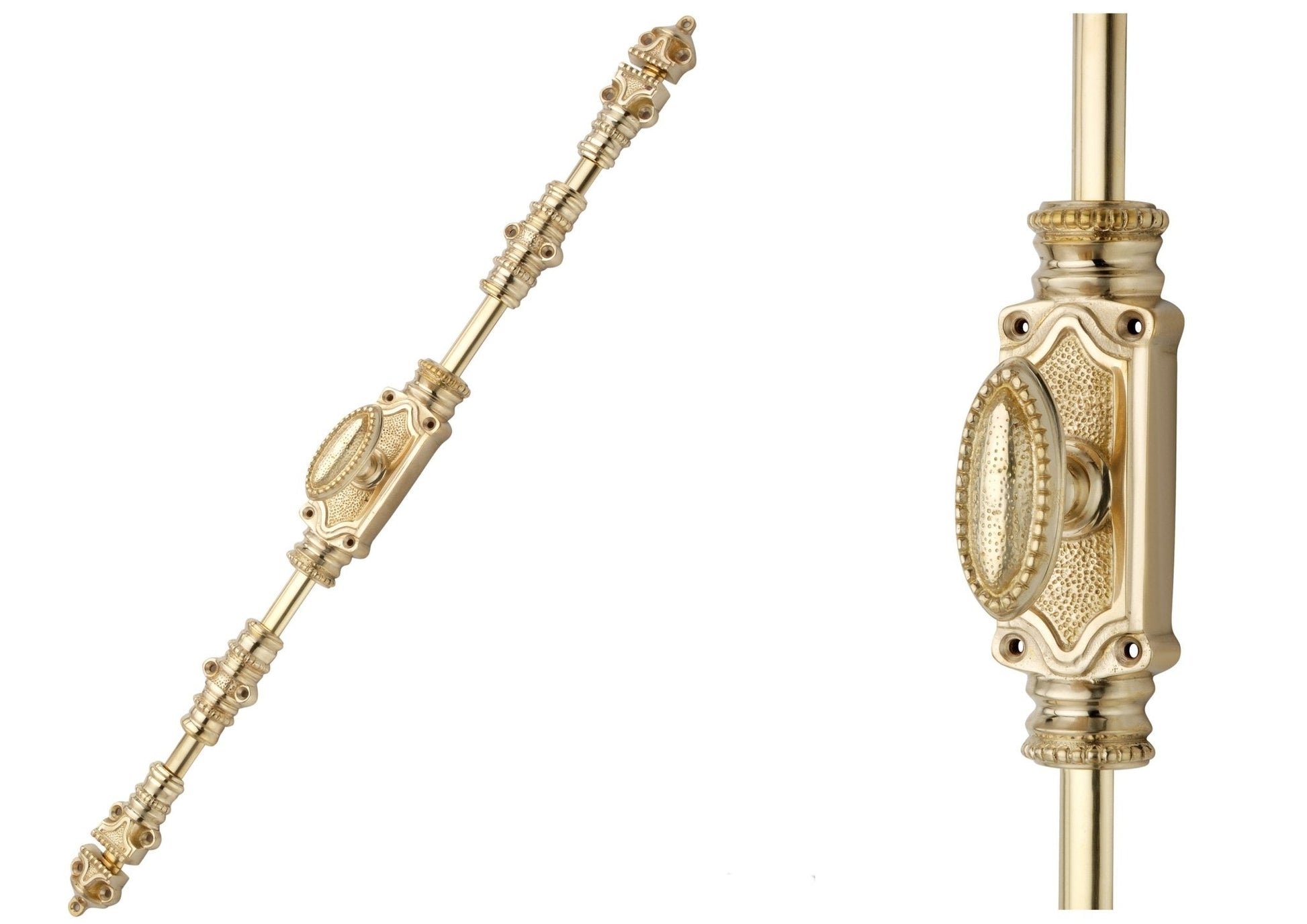 Signature Ironmongery Beaded Door Brass Cremone Bolt Polished Brass Lacquered Upto 9 feet Doors