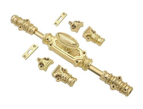 Signature Ironmongery Beaded Door Brass Cremone Bolt Polished Brass Lacquered Upto 9 feet Doors