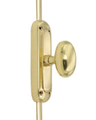 Signature Ironmongery Classic Oval Knob Door Brass Cremone Bolt 9 feet Polished Brass Lacquered for Doors Upto 9 feet