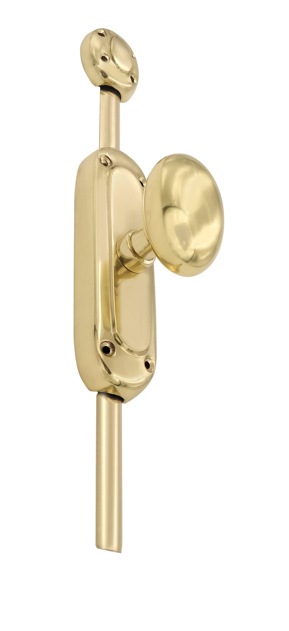 Signature Ironmongery Classic Oval Knob Door Brass Cremone Bolt 9 feet Unlacquered Brass Polished for Doors Upto 9 feet