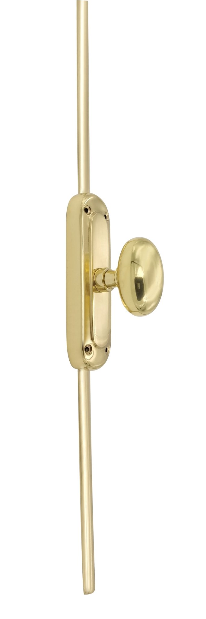 Signature Ironmongery Classic Oval Knob Door Brass Cremone Bolt 9 feet Unlacquered Brass Polished for Doors Upto 9 feet