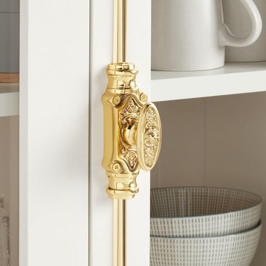 Signature Ironmongery Dalston Cabinet Brass Cremone Bolt Hardware 2 feet Polished Brass Unlacquered Up to 2 feet Cabinets