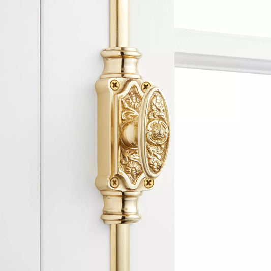 Signature Ironmongery Dalston Window Brass Cremone Bolt Hardware 6 feet Polished Brass Unlacquered Up to 6 feet