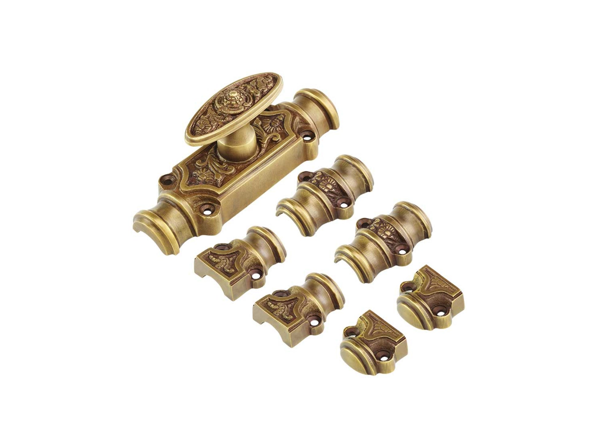 Signature Ironmongery Dalston Window Brass Cremone Bolt Hardware 6 feet lacquered Antique Brass Up to 6 feet windows | Cabinets