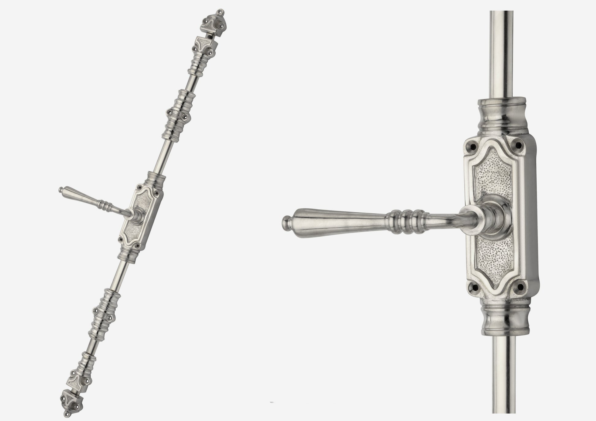 Signature Ironmongery Lever Handle Door Brass Cremone Bolt Satin Nickel Upto 9 feet Doors