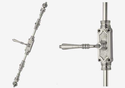 Signature Ironmongery Lever Handle Door Brass Cremone Bolt Satin Nickel Upto 9 feet Doors