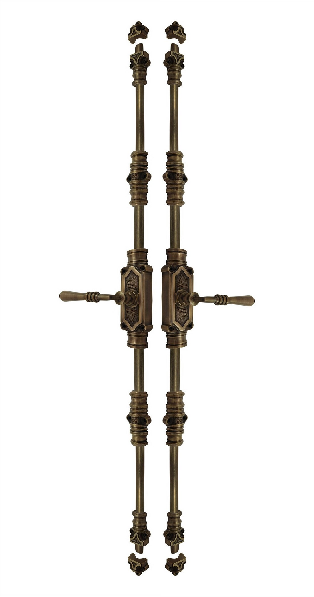 Signature Ironmongery Lever Handle Door Brass Cremone Bolt Unlacquered Antique Brass Upto 9 feet Doors