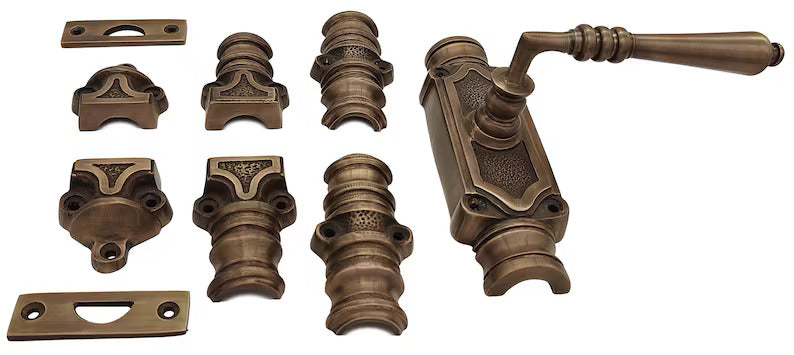Signature Ironmongery Lever Handle Door Brass Cremone Bolt Unlacquered Antique Brass Upto 9 feet Doors