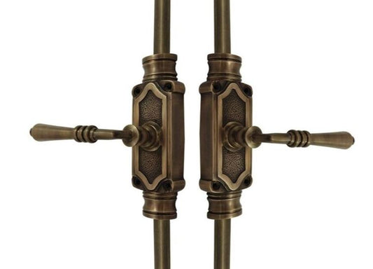 Signature Ironmongery Lever Handle Door Brass Cremone Bolt Unlacquered Antique Brass Upto 9 feet Doors
