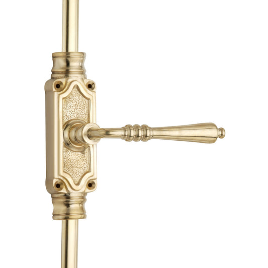 Signature Ironmongery Lever Handle Door Brass Cremone Bolt Unlacquered Polished Brass Upto 9 feet Doors