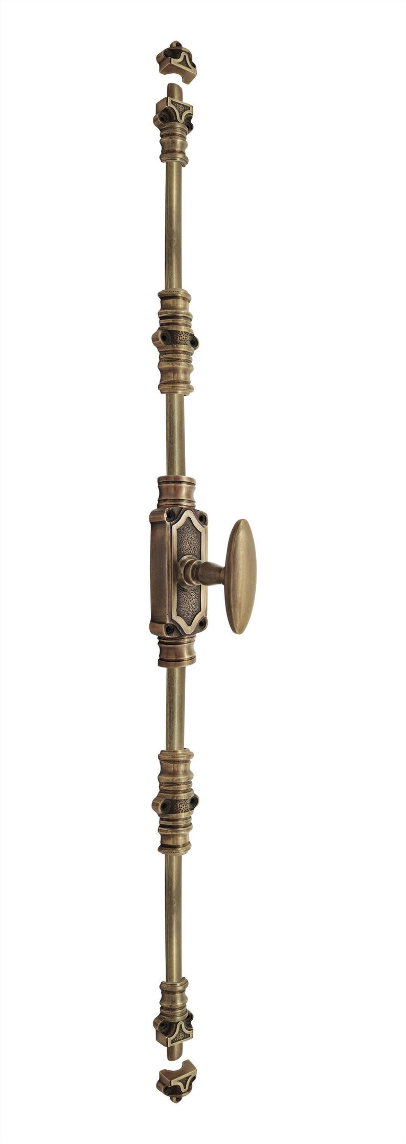 Signature Ironmongery Stepney Door Brass Cremone Bolt 9 feet Antique Brass Lacquered Up to 9 feet Doors