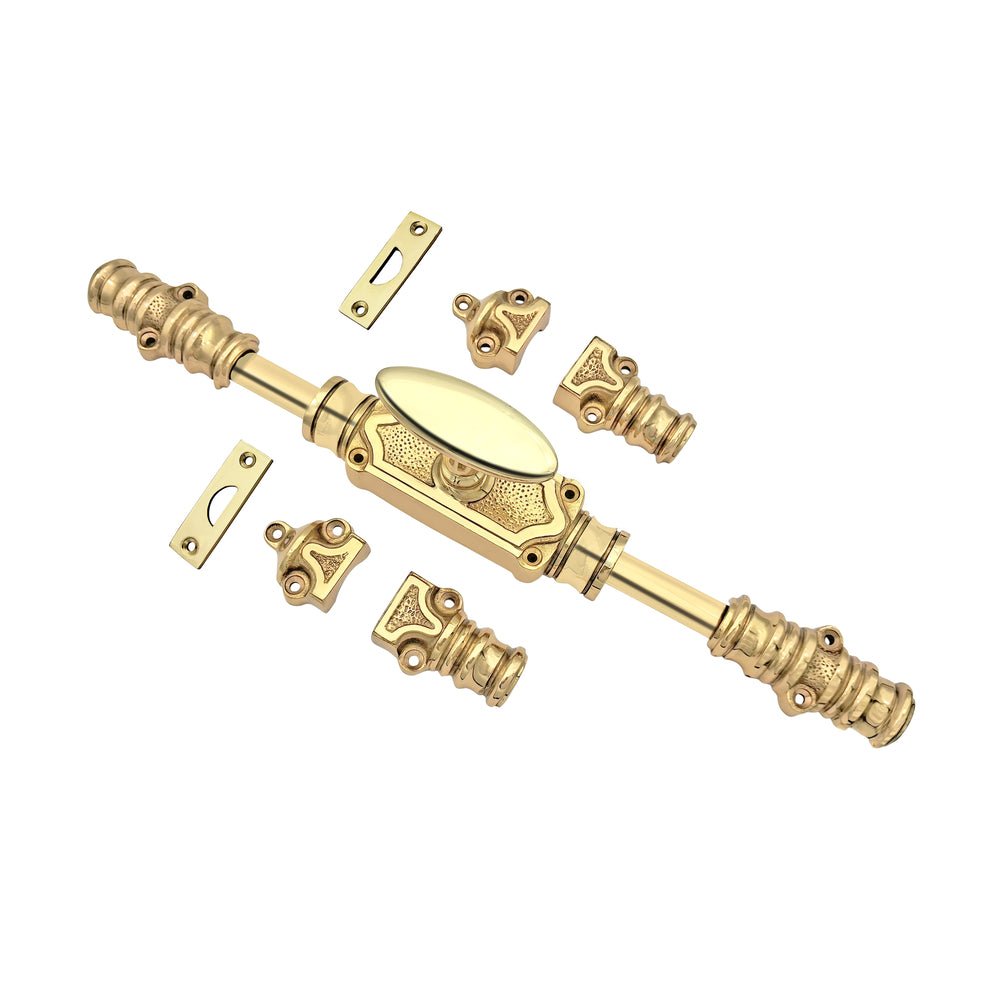 Signature Ironmongery Stepney Door Brass Cremone Bolt 9 feet Polished Brass Lacquered for Doors Upto 9 feet