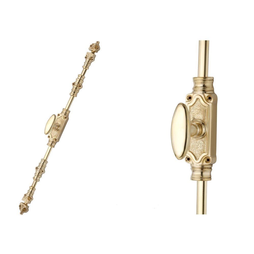 Signature Ironmongery Stepney Door Brass Cremone Bolt 9 feet Polished Brass Unlacquered Upto 9 feet Doors