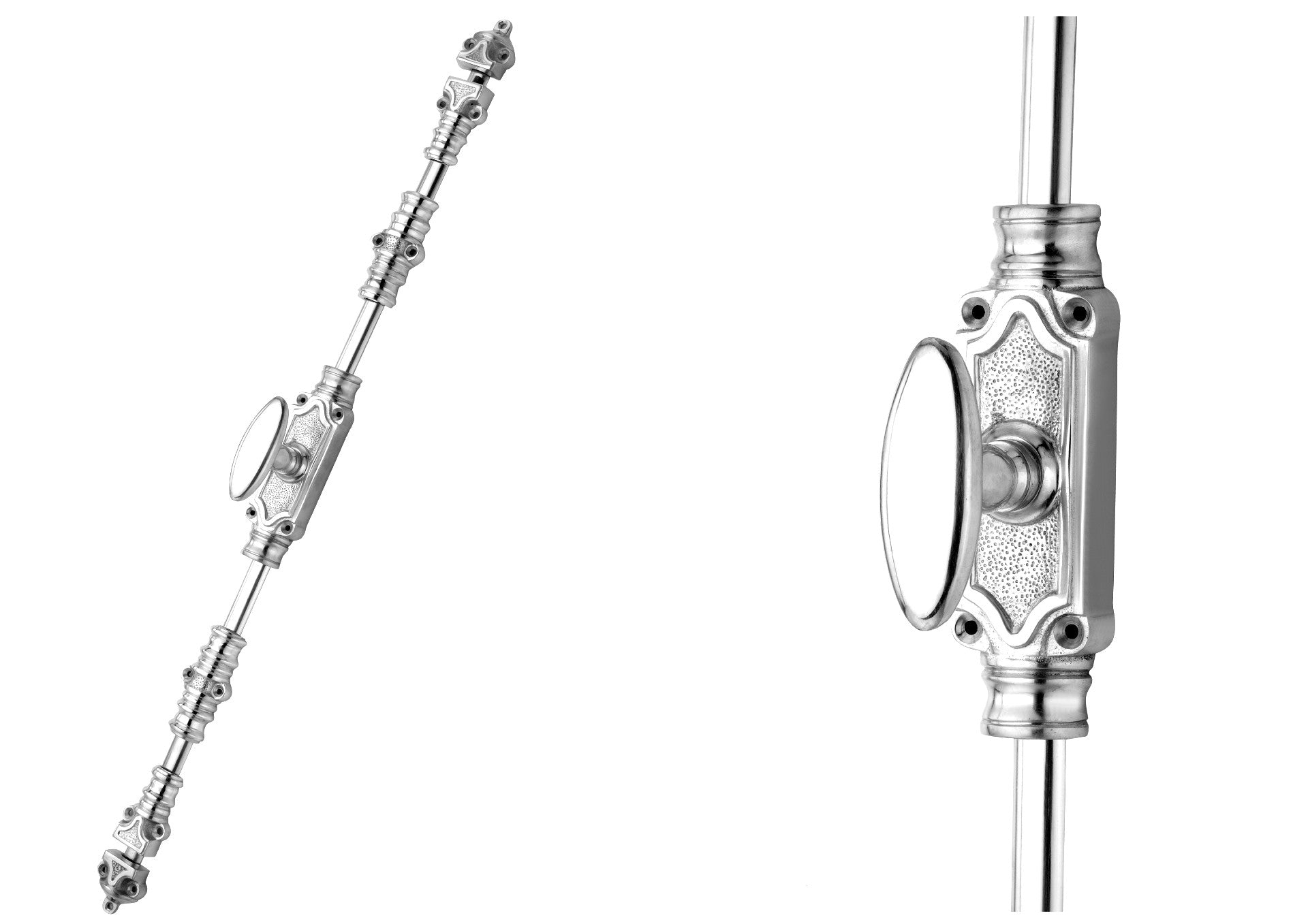 Signature Ironmongery Stepney Door Brass Cremone Bolt 9 feet Polished Nickel for Doors Upto 9 feet