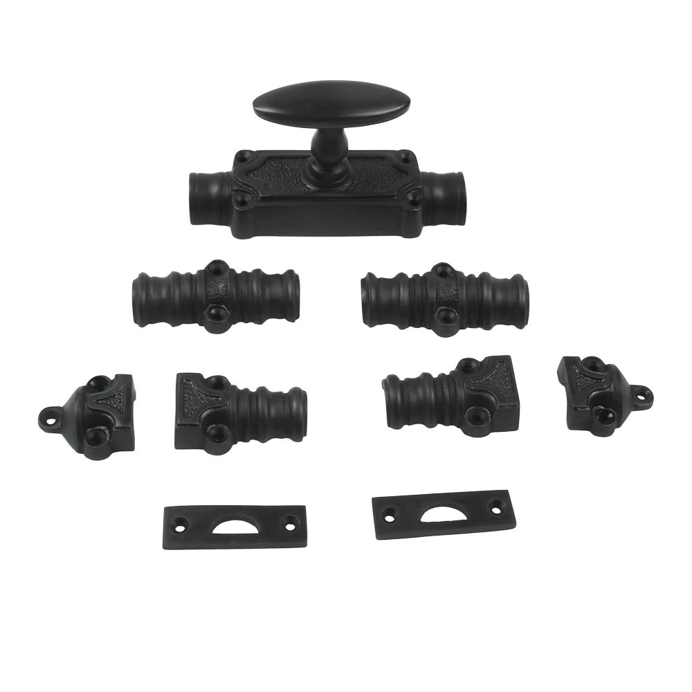 Signature Ironmongery Stepney Door Iron Cremone Bolt 9 feet Black Powder Coated Upto 9 feet Doors