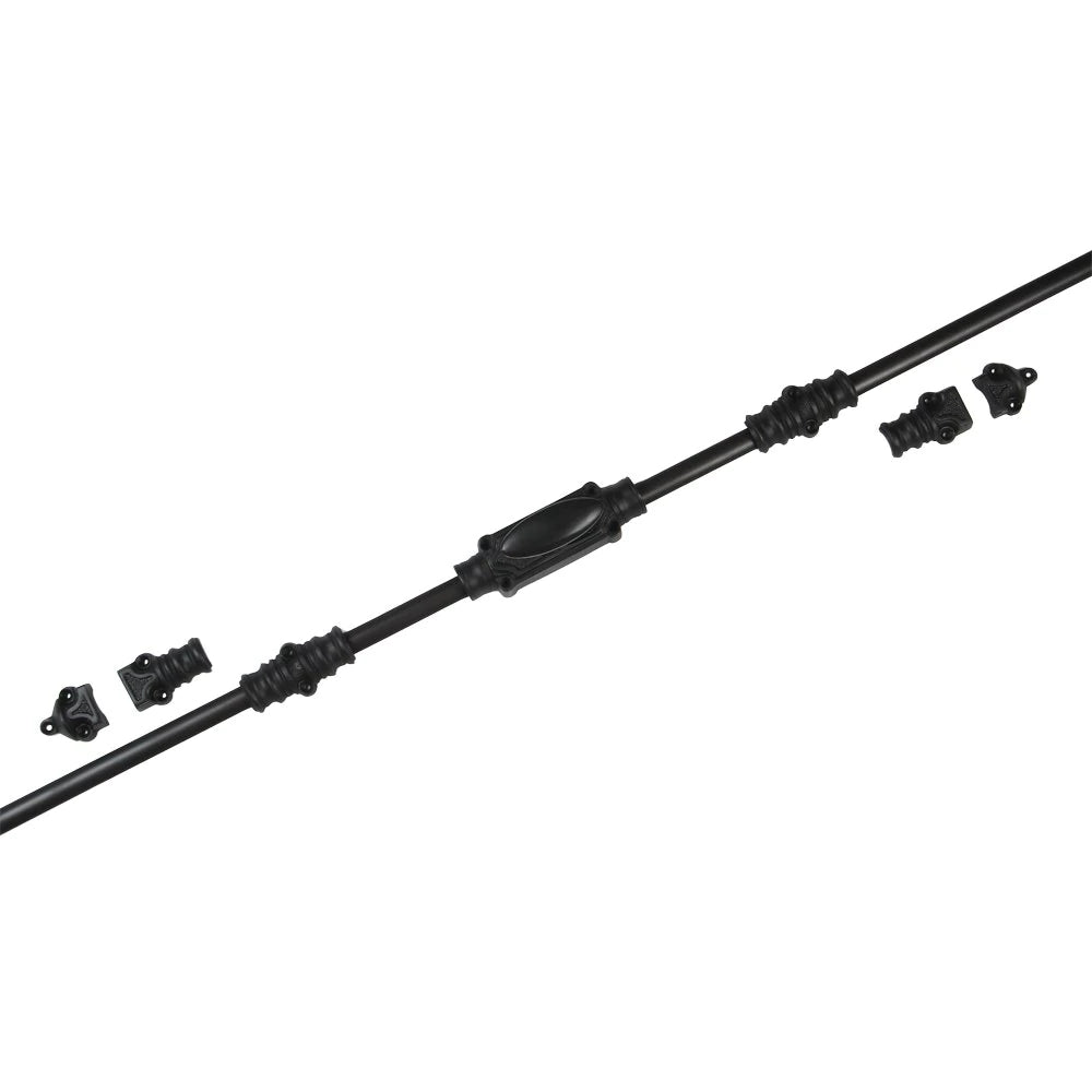 Signature Ironmongery Stepney Door Iron Cremone Bolt 9 feet Black Powder Coated Upto 9 feet Doors