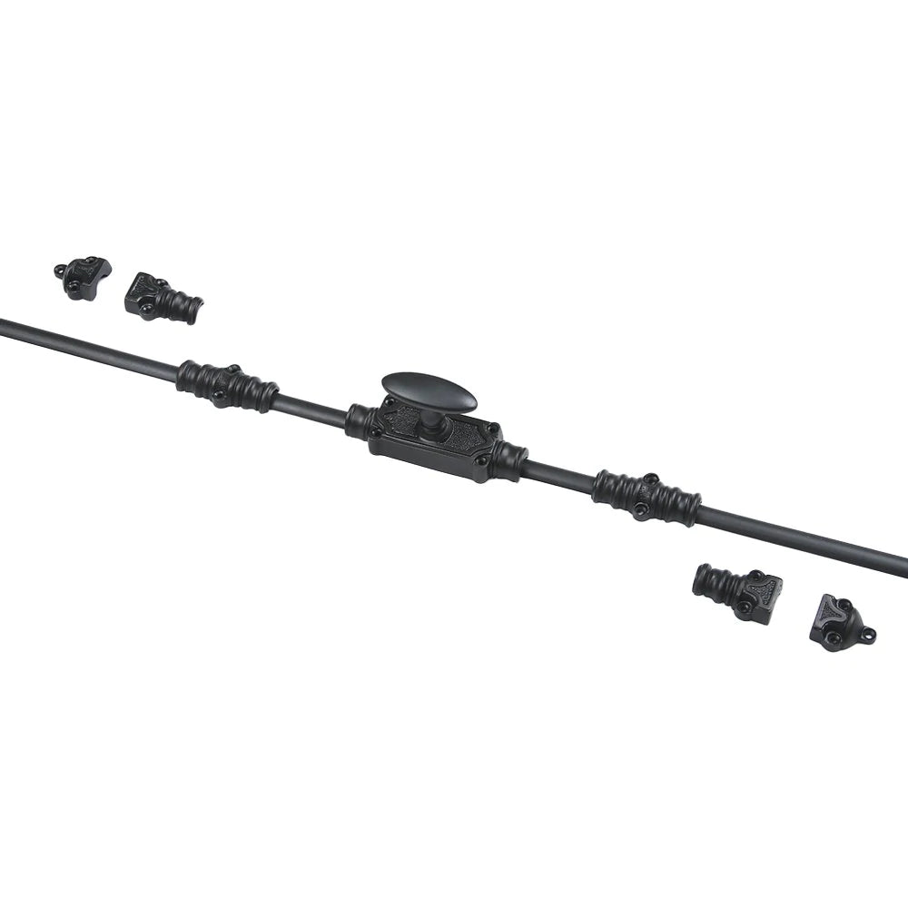 Signature Ironmongery Stepney Door Iron Cremone Bolt 9 feet Black Powder Coated Upto 9 feet Doors