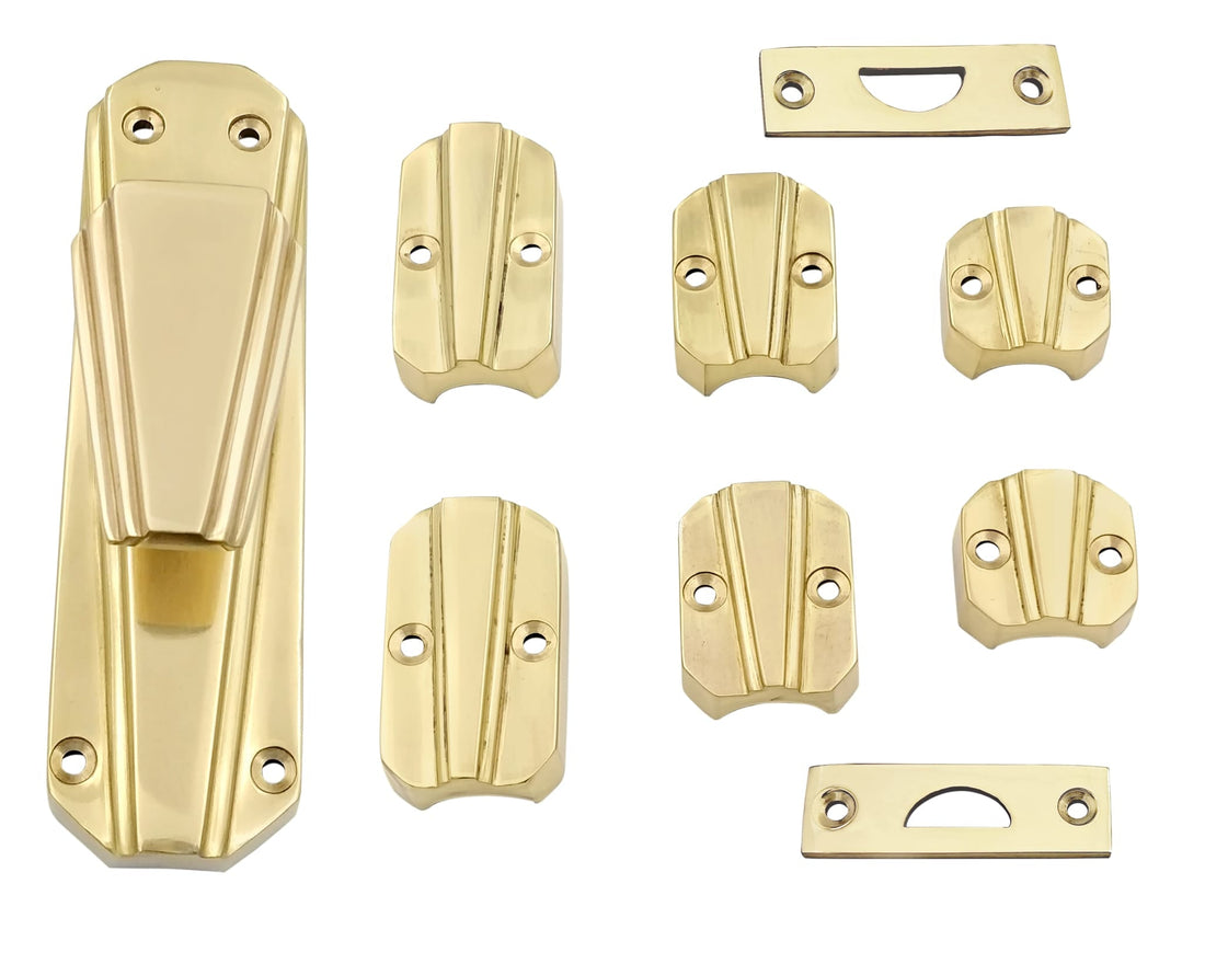 Signature Ironmongery Art Deco Door Brass Cremone Bolt 9 feet polished Brass Lacquered Upto 9 feet Doors