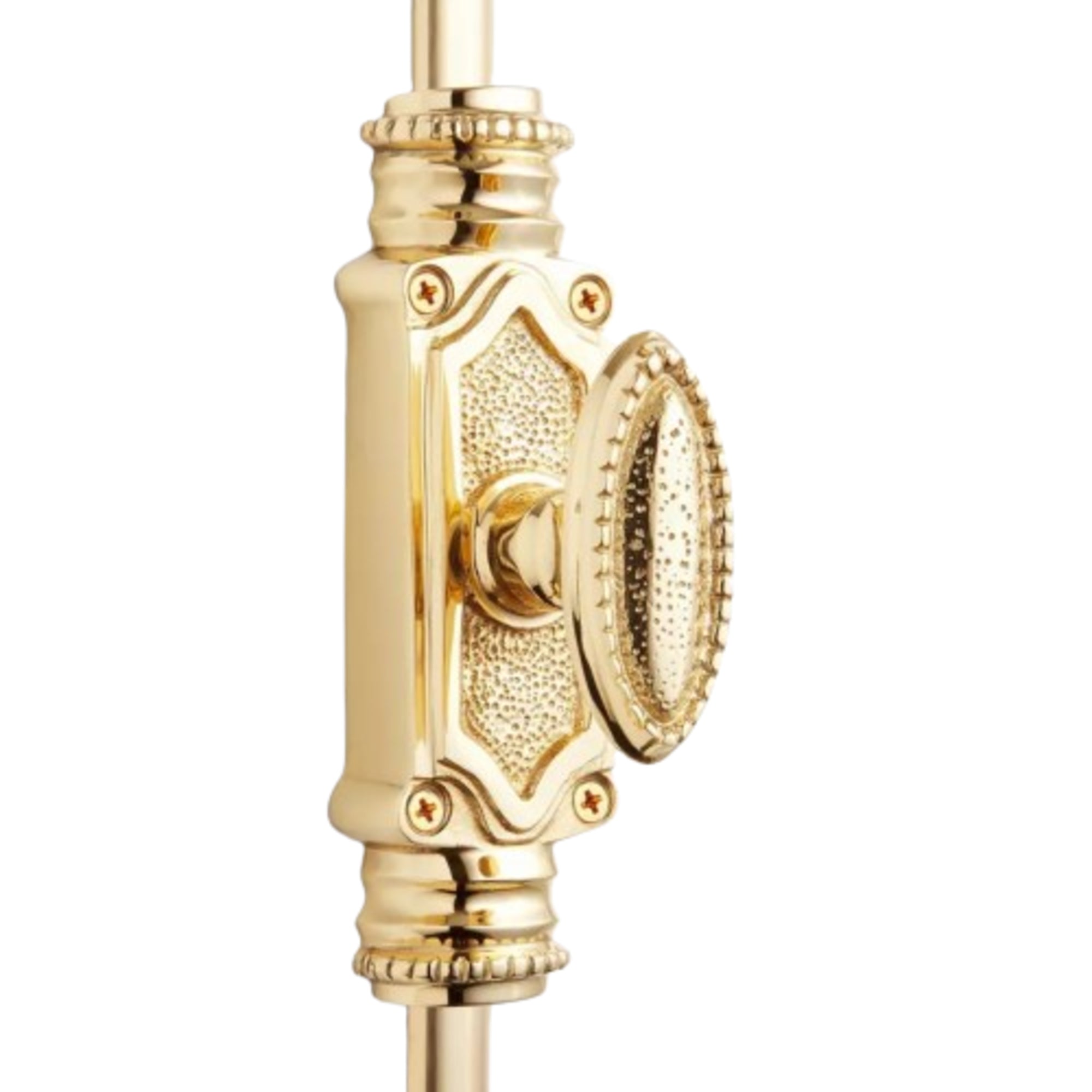 Signature Ironmongery Beaded Door Brass Cremone Bolt Unlacquered Brass Polished Upto 9 feet Doors - Signature Ironmongery