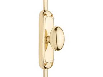 Signature Ironmongery Classic Oval Knob Door Brass Cremone Bolt 9 feet Polished Brass Lacquered for Doors Upto 9 feet - Signature Ironmongery