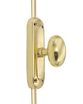 Signature Ironmongery Classic Oval Knob Door Brass Cremone Bolt 9 feet Unlacquered Brass Polished for Doors Upto 9 feet - Signature Ironmongery