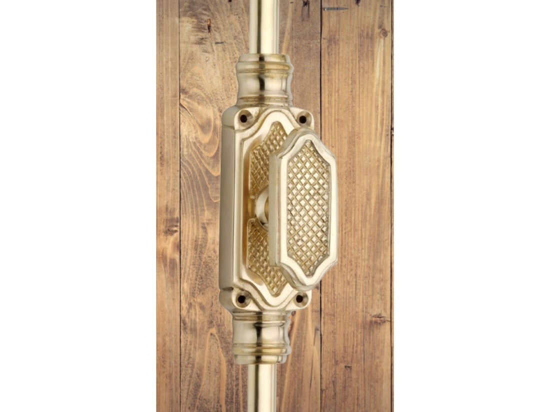 Signature Ironmongery Lattice Door Brass Cremone Bolt Unlacquered Brass Polished Upto 9 feet Doors - Signature Ironmongery